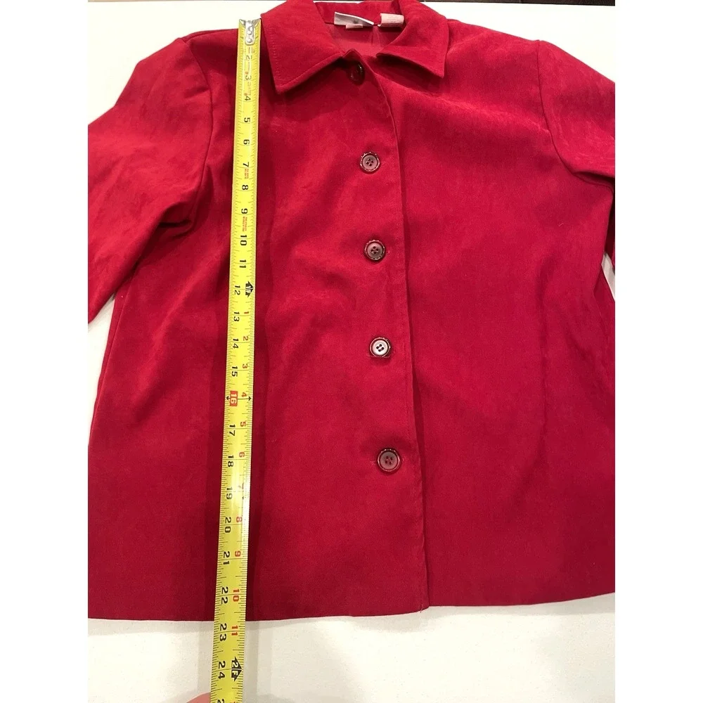 Vintage Traditions‎ Women's Red Jacket Blazer Small Office Career Grunge Velvet